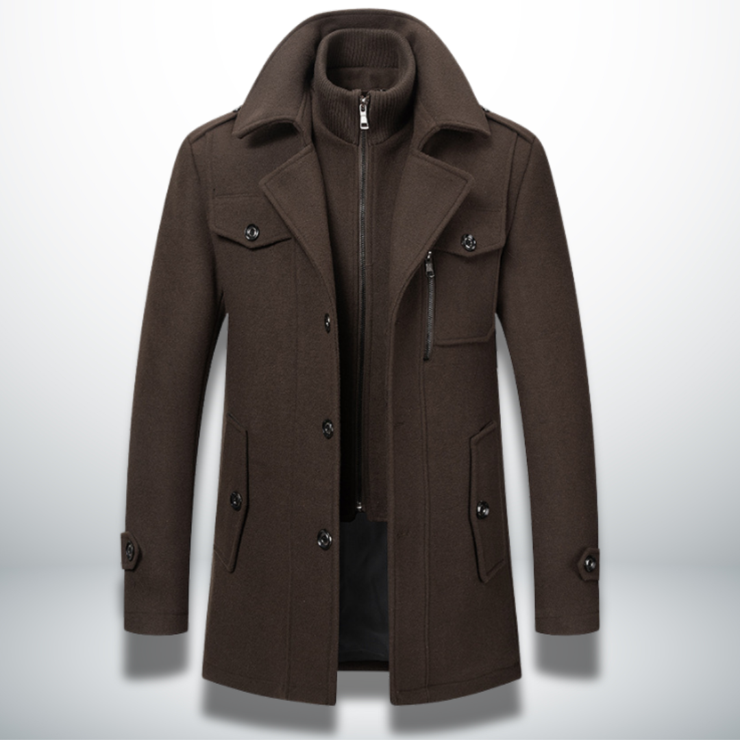 Herren Smart-Casual Mantel mit Knopfverschluss