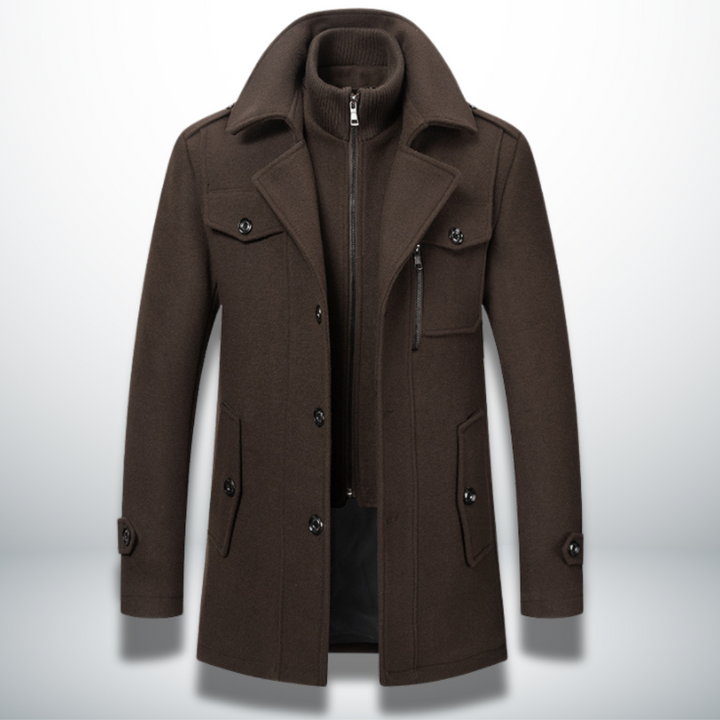 Herren Smart-Casual Mantel mit Knopfverschluss