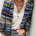 Bunt gestreiftes Strickjacke für Damen