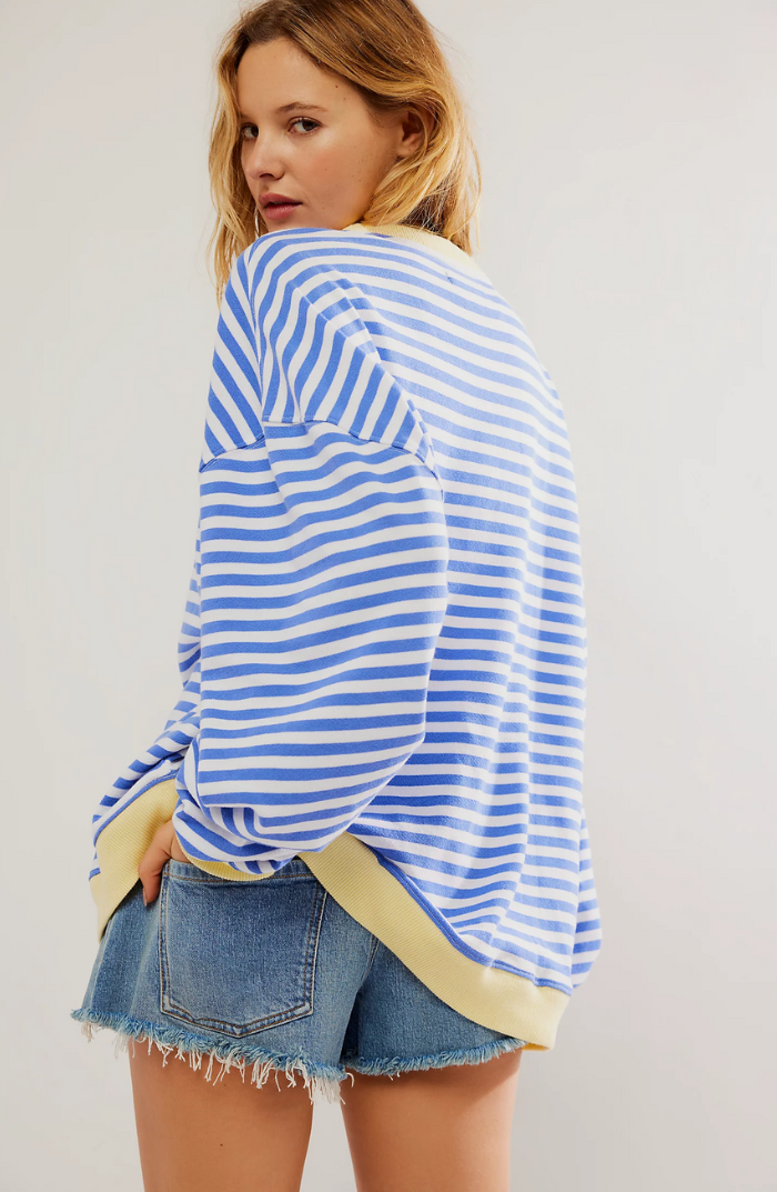 Oversized Gestreiftes Damen Sweatshirt