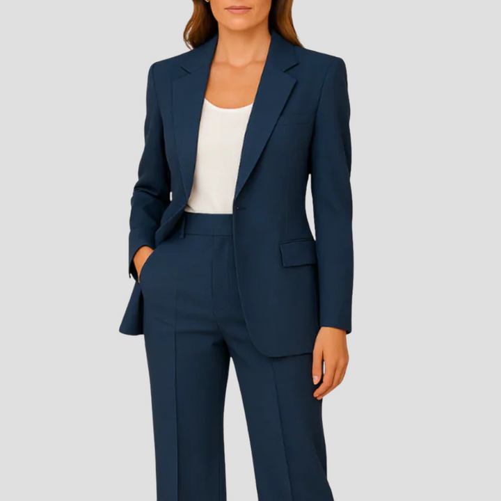Damen Maßgeschneidertes Anzug-Set mit langem Blazer und Hose