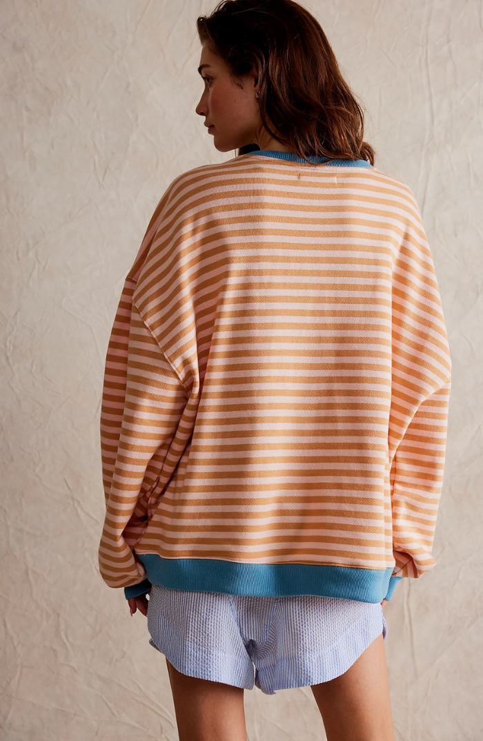 Oversized Gestreiftes Damen Sweatshirt