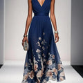 Damen Blumendruck Hochzeitsgastkleid