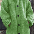 Lange, übergroße Strickjacke mit Kapuze