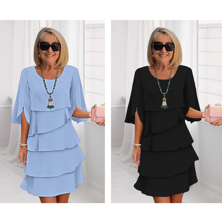 Chic Schichtkleid mit Puffärmeln für Frauen