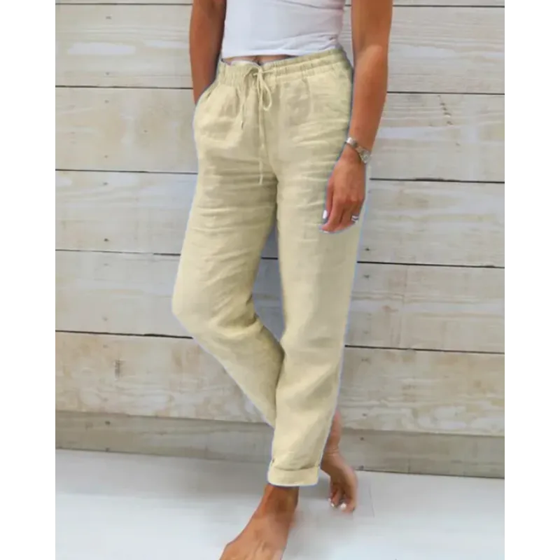 Stilvolle hose für Damen – Leinenhose locker Freizeithose Sommerhose leicht