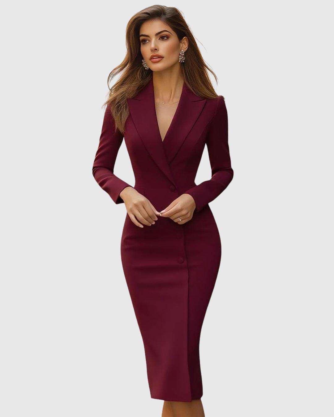 Elegantes Tailliertes Midikleid