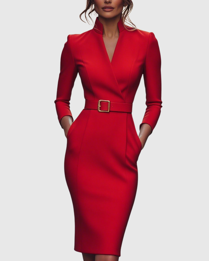 Raffiniertes Midi-Kleid