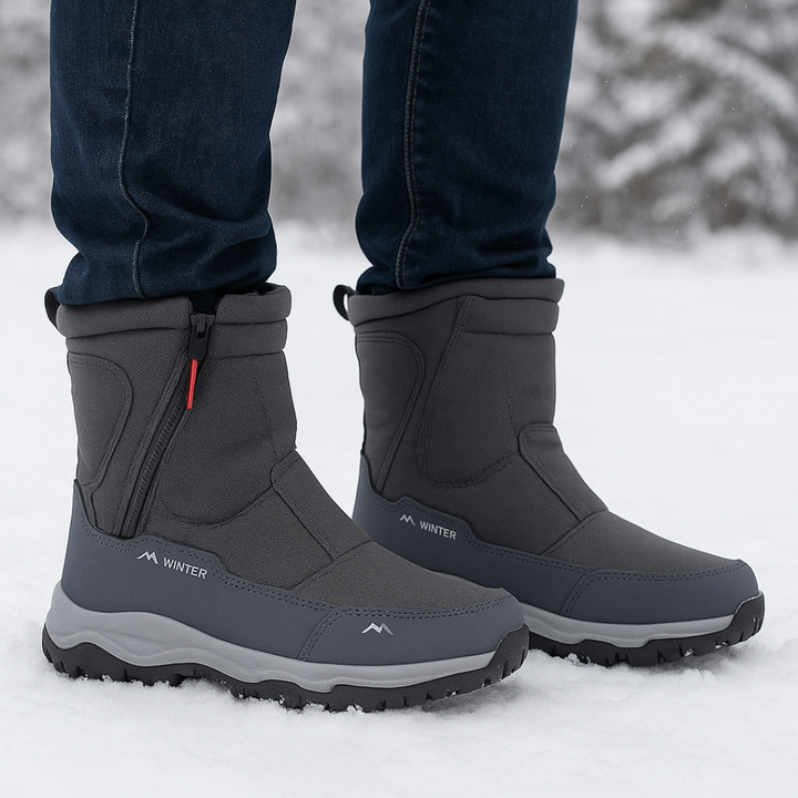 Wasserdichte Winterstiefel Damen gefüttert mit Reißverschluss