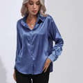 Satinbluse mit langen Ärmeln