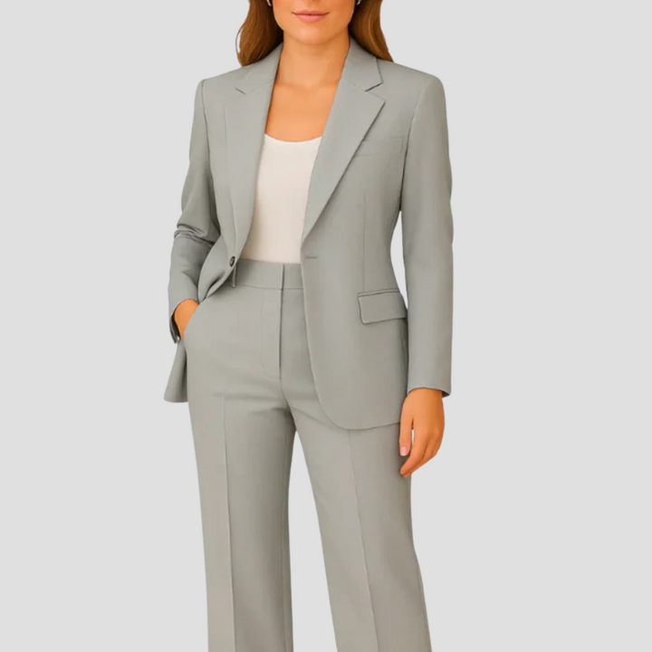 Damen Maßgeschneidertes Anzug-Set mit langem Blazer und Hose