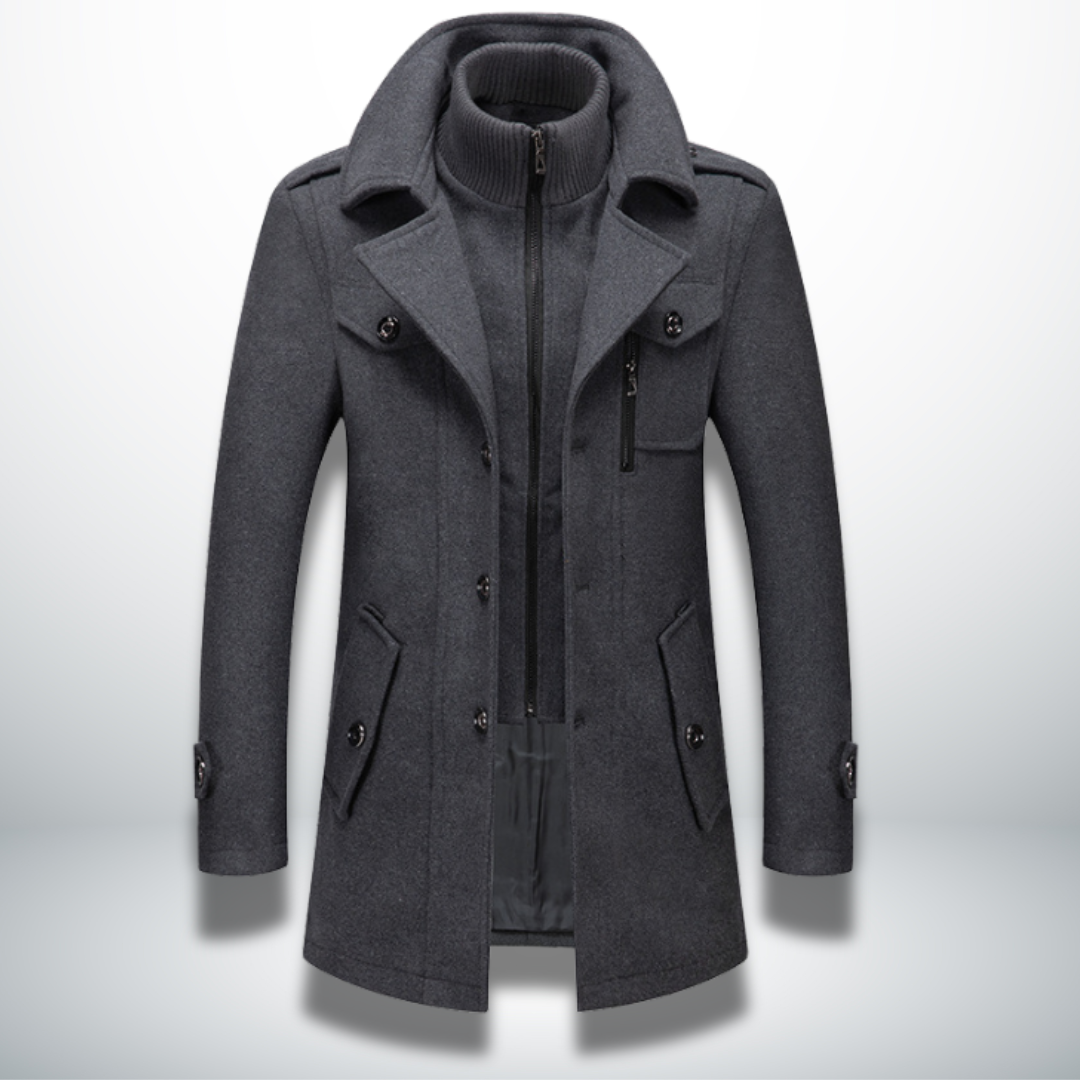 Herren Smart-Casual Mantel mit Knopfverschluss