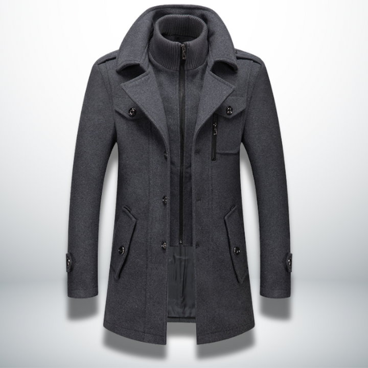 Herren Smart-Casual Mantel mit Knopfverschluss