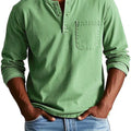 Herren Lässiges Langarm-Henleyshirt