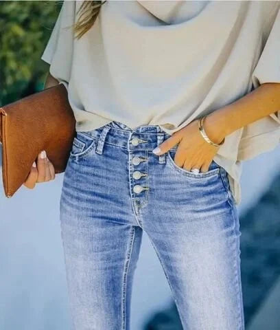 Bootcut-Jeans mit hoher Taille