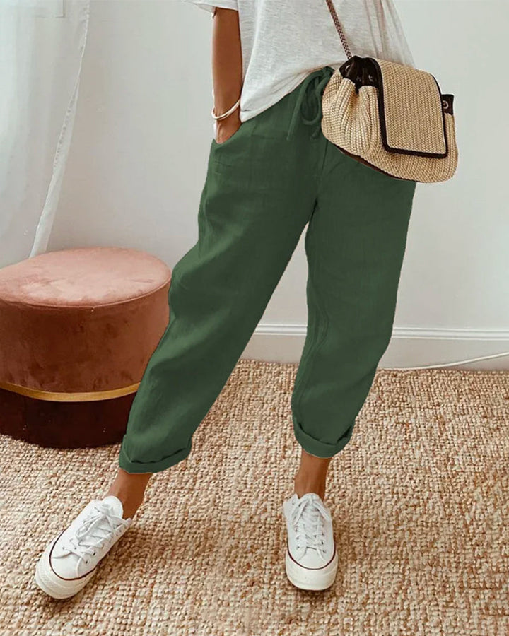 Stilvolle Freizeit-Leinenhose