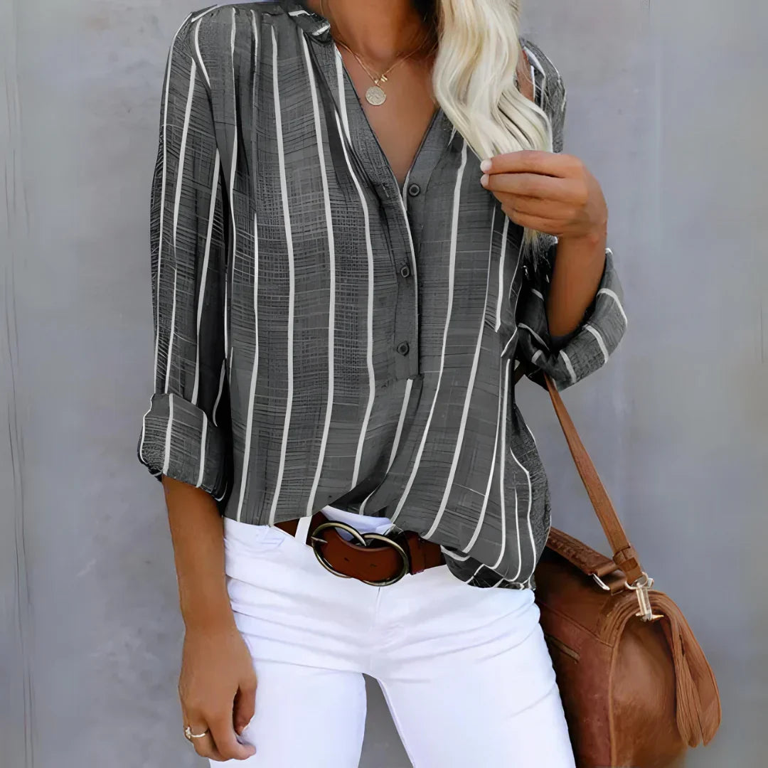 Trendige Gestreifte Bluse Für Frauen