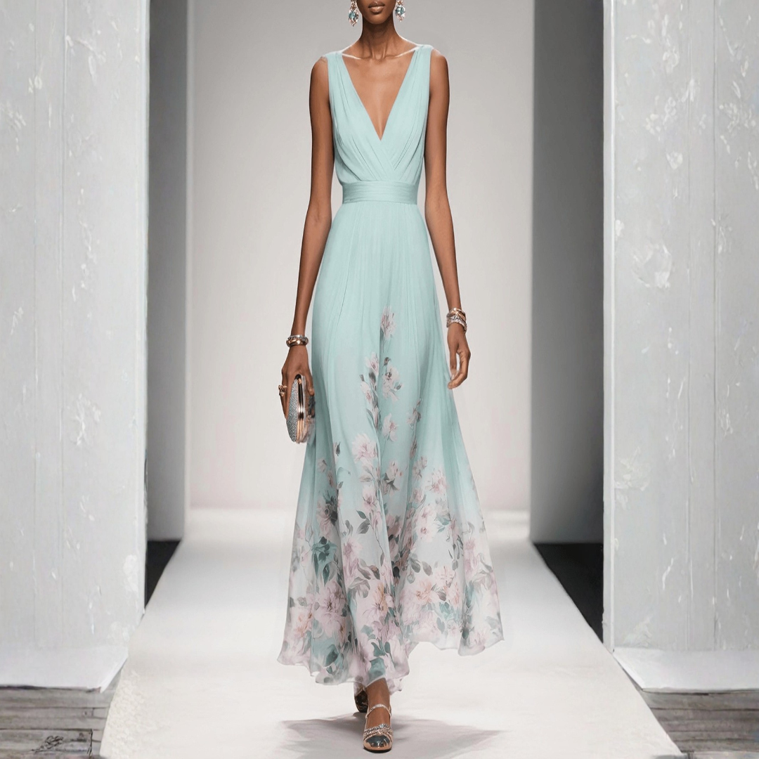Damen Florales Maxi Kleid Für Hochzeitsgäste