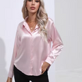 Satinbluse mit langen Ärmeln