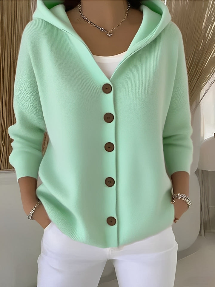 Gemütliche Langarmjacke mit Kapuze für Damen