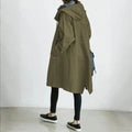 Damen langer Streetcoat mit Knopfleiste