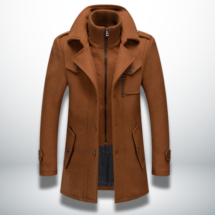 Herren Smart-Casual Mantel mit Knopfverschluss