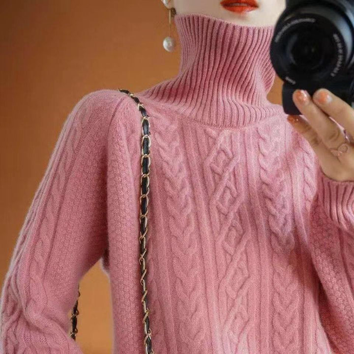 Gestrickter Rollkragenpullover