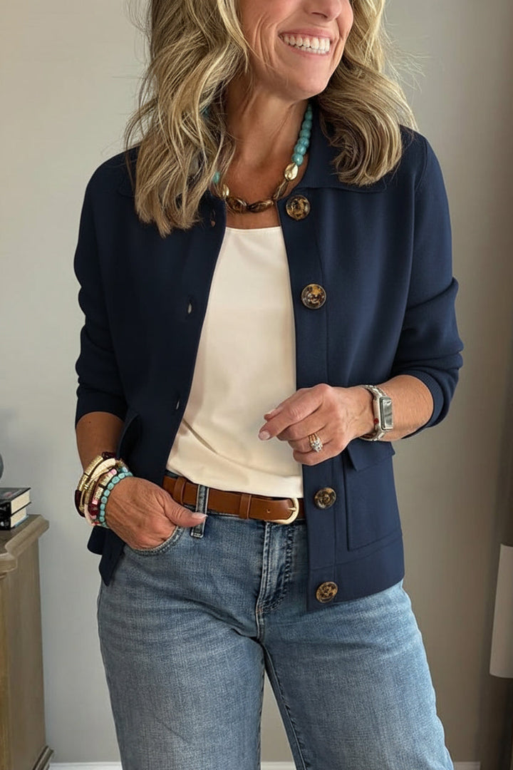 Legeres Sakko mit Revers und Tasche