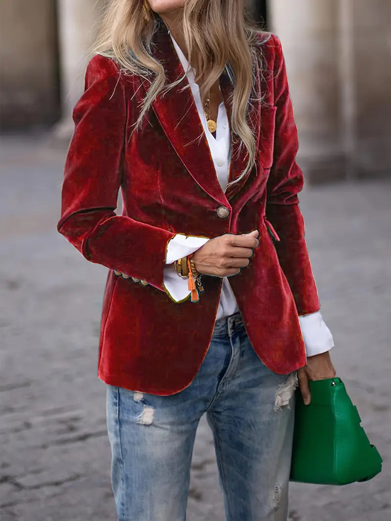 Damen Klassischer Blazer mit Ein-Knopf-Verschluss