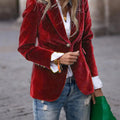 Damen Klassischer Blazer mit Ein-Knopf-Verschluss