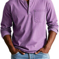 Herren Lässiges Langarm-Henleyshirt