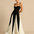 Spaghettibandje Farbblock Swing Maxikleid