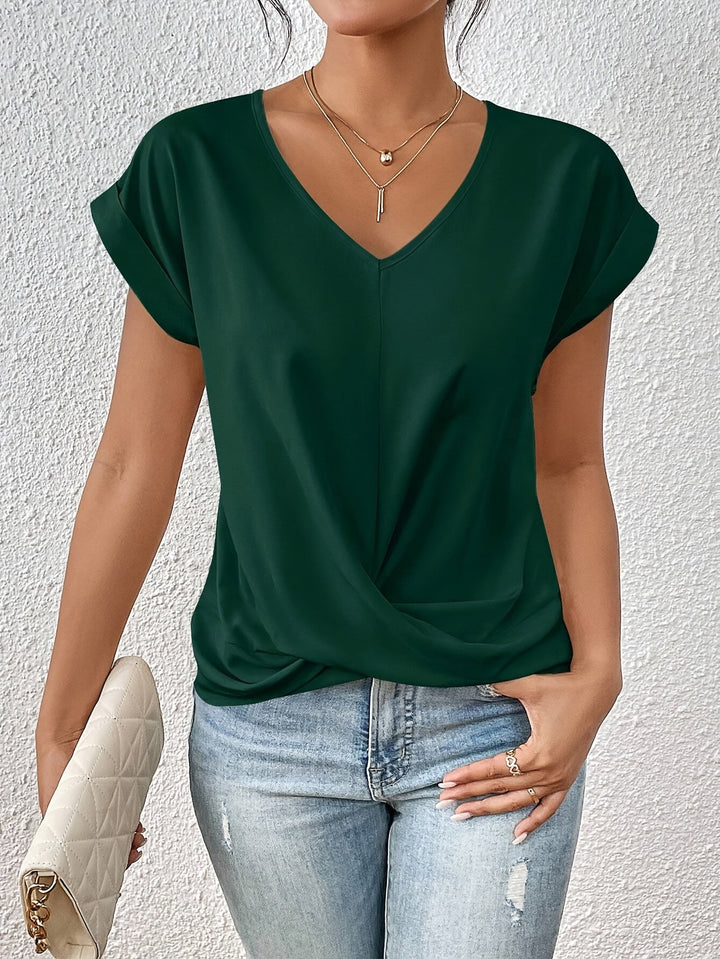 Bequemes T-Shirt mit Sweetheart-Ausschnitt für den Alltag
