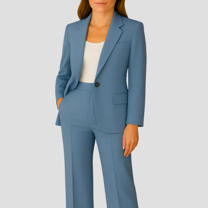 Damen Maßgeschneidertes Anzug-Set mit langem Blazer und Hose