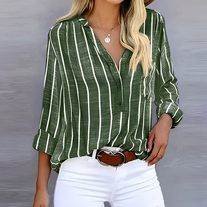 Trendige Gestreifte Bluse Für Frauen