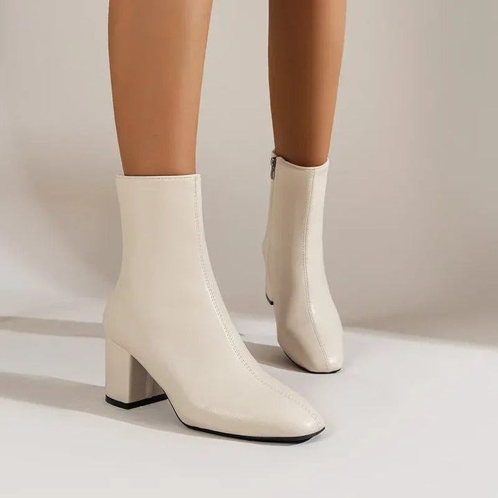 Damen Stiefeletten | Elegant & Vielseitig — Kunstleder, spitzer Schuh, Blockabsatz