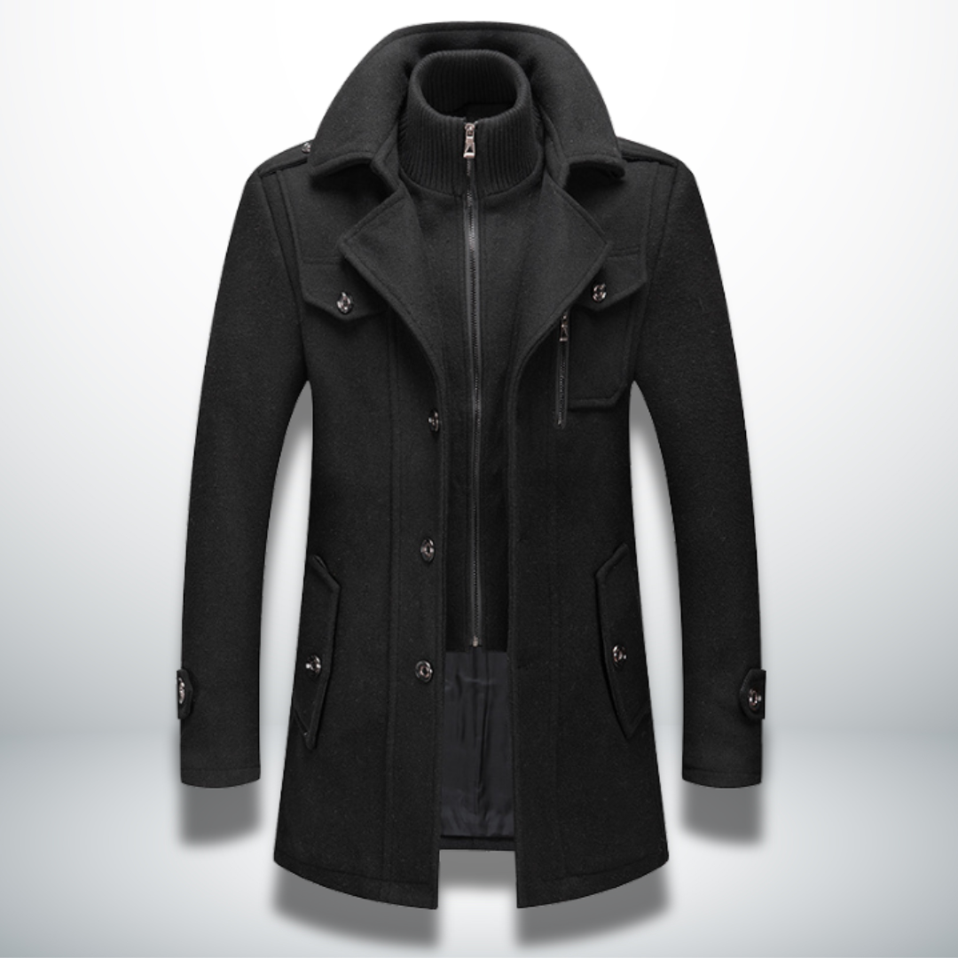 Herren Smart-Casual Mantel mit Knopfverschluss