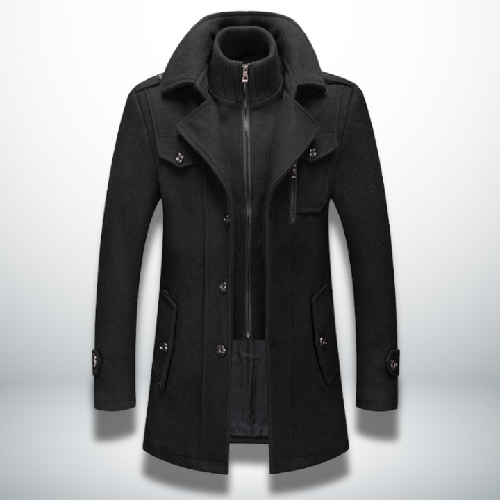 Herren Smart-Casual Mantel mit Knopfverschluss