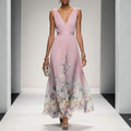 Damen Florales Maxi Kleid Für Hochzeitsgäste