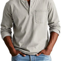 Herren Lässiges Langarm-Henleyshirt