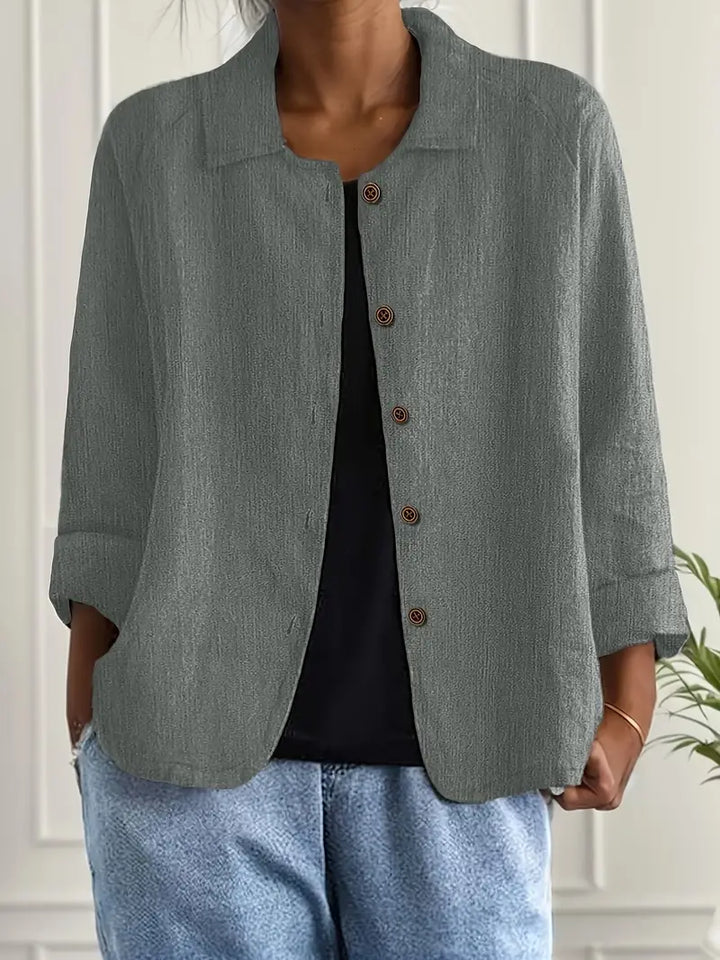 Damen Casual Leichte Jacke Mit Knopfleiste
