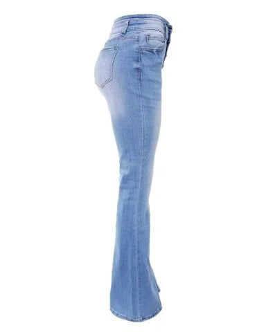 Bootcut-Jeans mit hoher Taille