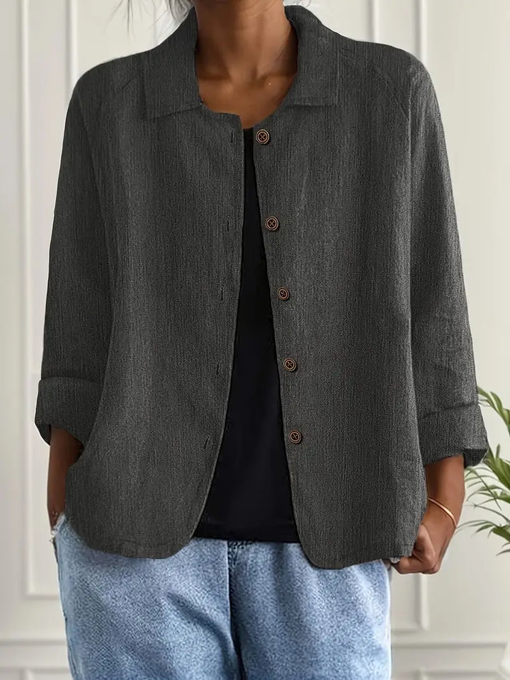 Damen Casual Leichte Jacke Mit Knopfleiste