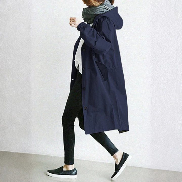 Damen langer Streetcoat mit Knopfleiste