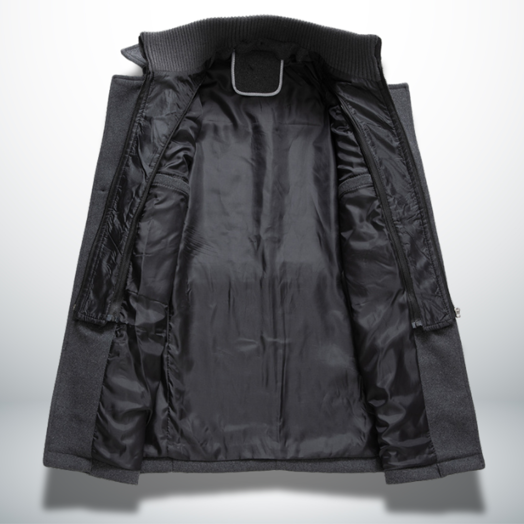 Herren Smart-Casual Mantel mit Knopfverschluss