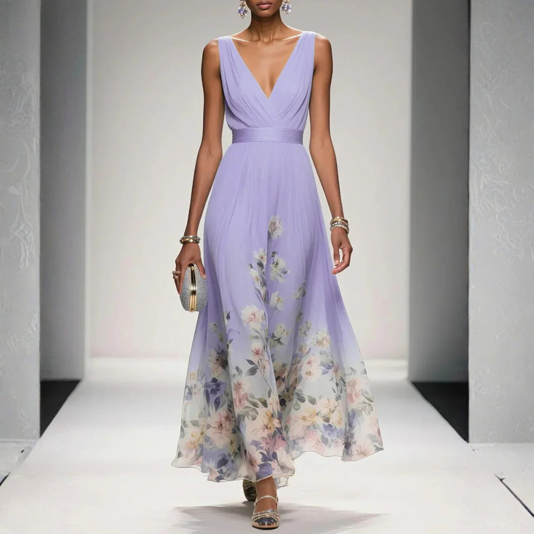 Damen Florales Maxi Kleid Für Hochzeitsgäste