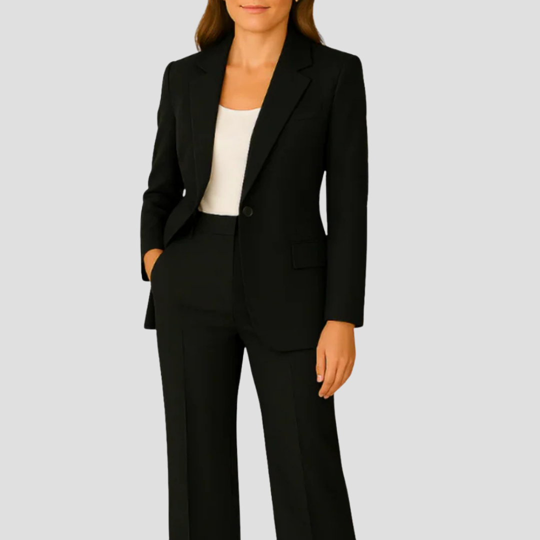 Damen Maßgeschneidertes Anzug-Set mit langem Blazer und Hose