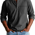 Herren Lässiges Langarm-Henleyshirt