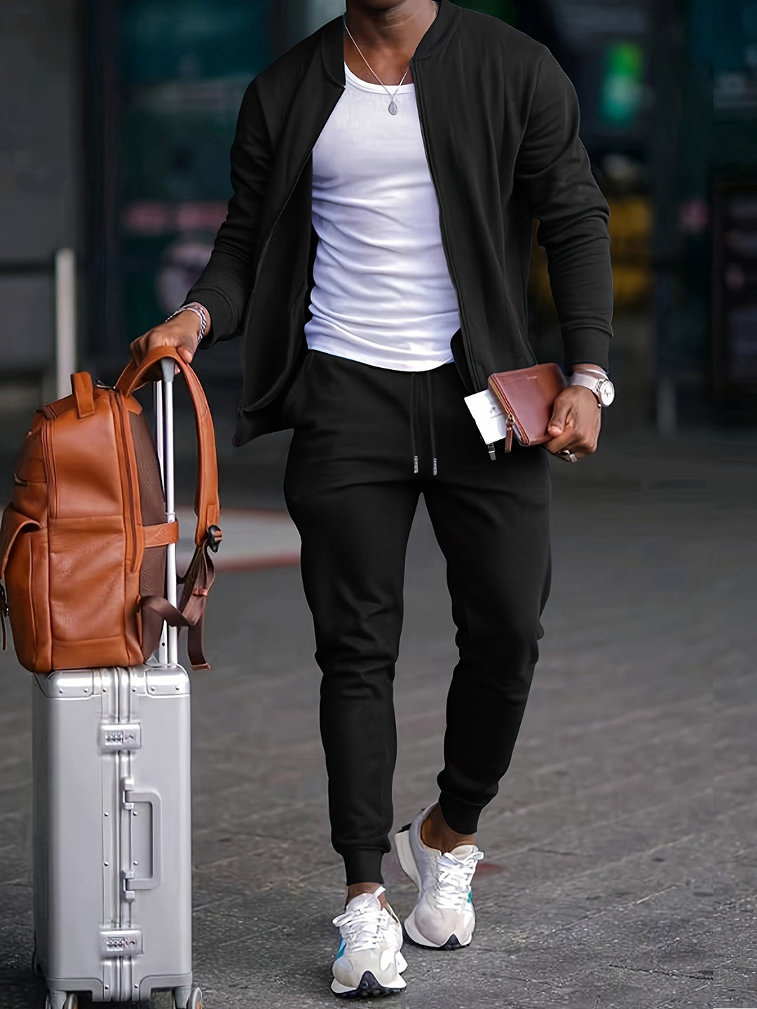 Herren Freizeit-Jogger-Trainingsanzug-Set