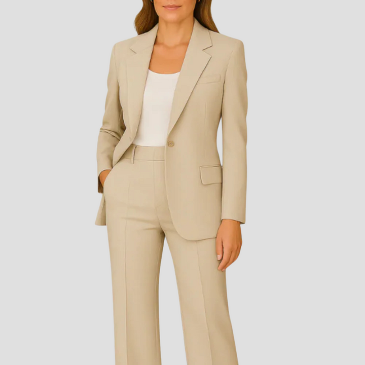 Damen Maßgeschneidertes Anzug-Set mit langem Blazer und Hose